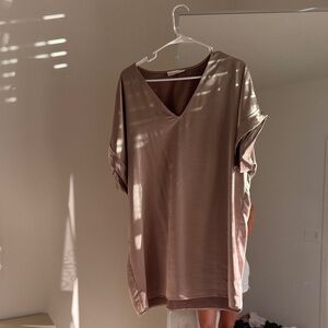 Elegant V-Neck Satin Mini Dress